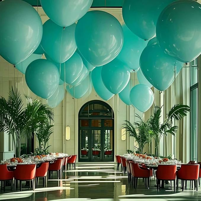 30 Pack Teal Balloons 36 inch Turquoise Latex Giant Balloons for Party Decorations and Events