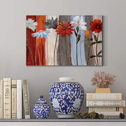Wexford Home Decor Landscape Canvas Wall Art Abstract Floral Painting Modern Pictures Artwork Decoration for Living Room Kitchen Bathroom Office Ready to Hang Spring Debut 18x27