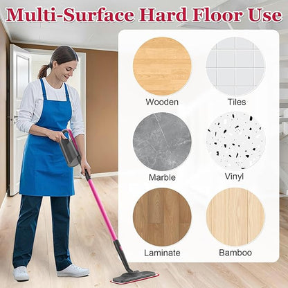 Microfiber Steam Mop Pads Compatible with Schenley Steam Mop Cleaner,4 Pack Steam Mop Replacement Pads for Multi Surface Floor Wet/Dry Clean,Reusable and Washable Steam Mop Accessories,Pink