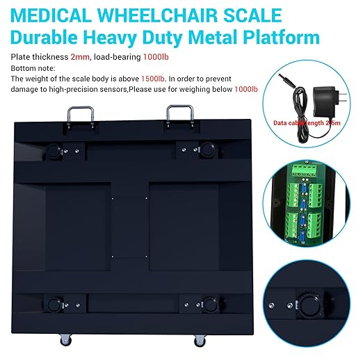 Wheelchair Scale 1000x0.1lb,Digital Medical Scalewith Extended Dual Ramp Portable for Home use