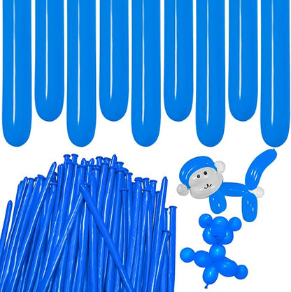 Blue Long Balloons Premium 260 Twisting Animals Magic Balloons for Birthday Kids Wedding Party Supply 100pcs