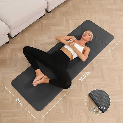 Foldable Yoga Mat - 10mm Extra Thick, 75"26" Non-Slip Exercise Fitness Mat | SGS Eco-Certified, Portable for Yoga/Pilates/Studio/Home Workout