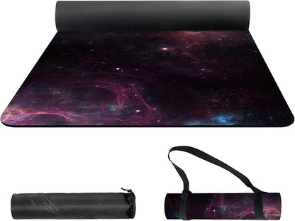 nuveti Yoga Mat Print Extra Thick TPE Non Slip Fitness Exercise Mat with Carrying Bag,72"x24" Extra Thick 6MM Exercise & Workout Mat for Yoga, Pilates Fitness and Floor Exercises