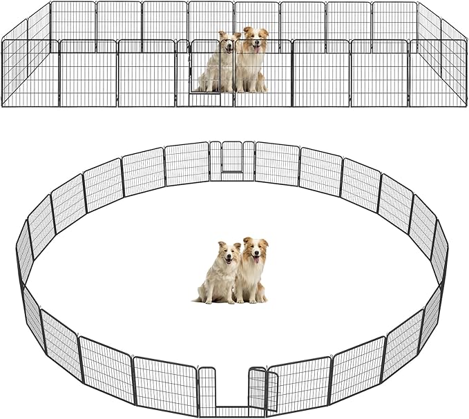 Dog Playpen Indoor,Metal Dog Fence for Large/Medium/Small Dogs,Perfect Dog Pen for Camping, Yard, and RV
