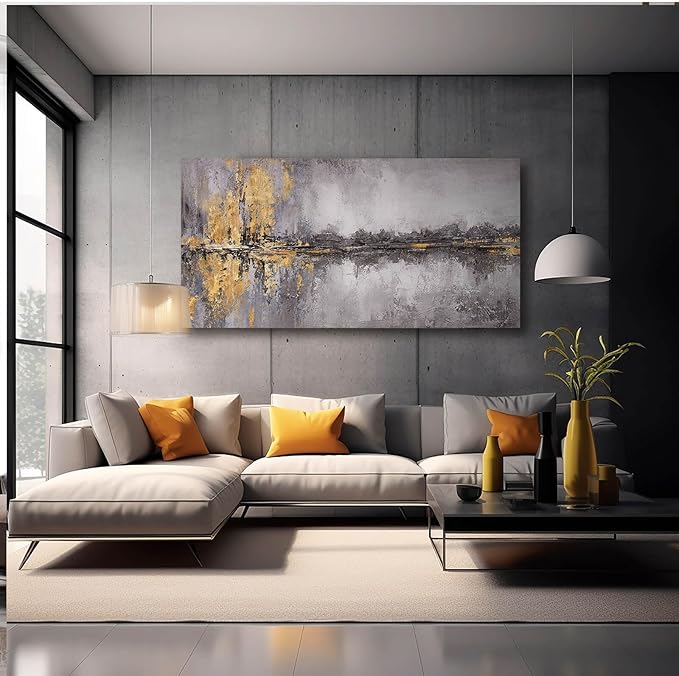 Canvas Wall Art Modern Home Decor Wall Abstract Gold Wall Pictures Posters & Prints Home Decorations for Living Room Bedroom Office 30"x60"