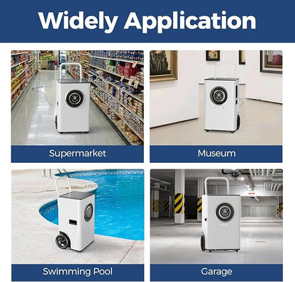 ALORAIR 145PPD Commercial Dehumidifier with Pump & Drain Hose, SLGR Tech Dehumidifiers for Garage, Large Room, Basement, Industrial Space, Power-Off Memory, Sentinel Elite60X