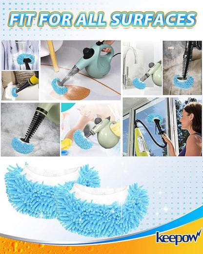 KEEPOW 4 Pack Reusable Steam Mop Pads Compatible with Bissell Steam Shot, PurSteam, Wagner Spraytech, Comforday Handheld Steam Cleaner, Universal Microfiber Cloths Steam Mop Pads, Washable Mop Pads