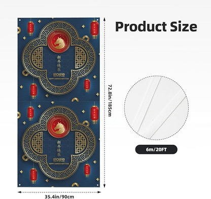 Year Of The Horse Happy Chinese New Year 2026 Door Cover Decorations Banner Flag Welcome Hanging Backdrop Sign Party Background Decor Holiday Supplies 35 * 72 Inches