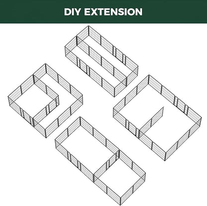 FXW Homeplus Unleashed Indoor Dog Playpen - Stress-Free and Safe Play, Heavy Duty 32 Inch 16 Panels Dog Pen with Connectors (Pack of 2) for Small and Medium Dogs, Black│Patented