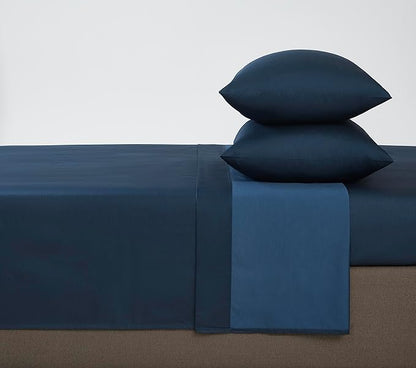 Linen Closet Luxury Cotton 1200 Thread Count Hotel Luxury 4-Piece Sheet Set, Queen, Navy