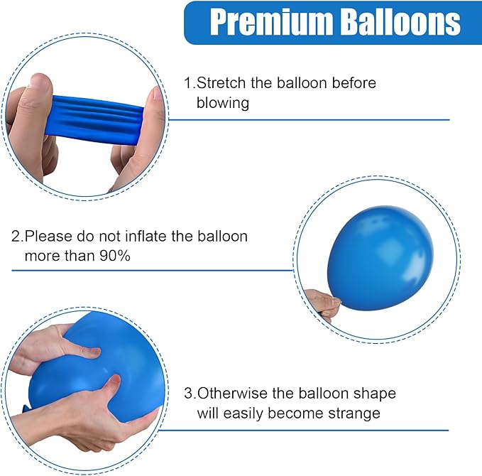 Blue and Orange Balloons, 12 Inches 50 Pcs Blue Metallic Gold Orange Latex Balloon, Cartoon Party Balloon for Kids Video Game Birthday Baby Shower Party Decor