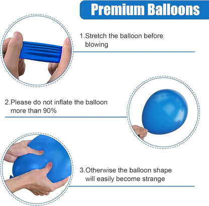 Blue and Orange Balloons, 12 Inches 50 Pcs Blue Metallic Gold Orange Latex Balloon, Cartoon Party Balloon for Kids Video Game Birthday Baby Shower Party Decor
