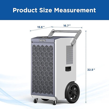 260 Pints Commercial Dehumidifier with Pump and Drain Hose for Basements, Heavy Duty Commercial Grade Dehumidifiers for Large Spaces, Warehouse, Industry Water Damage Unit, Auto Defrost