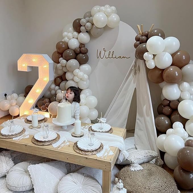 Brown Balloons 5 Inch, 60Pcs Small Light Brown Balloon Coffee Chocolate Latex Balloons 5'' Mini Matte Tan Caramel Mocha Helium Balloons for Birthday Wedding Boho Baby Shower Party Decorations