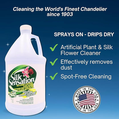 Sparkle Plenty Silk Sensation Fake Plant Cleaner - Artificial Plants & Flowers Silk Plant Cleaner Spray No Wipe - Artificial Plant Cleaner Spray No Wipe & Silk Flower Cleaner Spray (1 Gallon, 2 Pack)