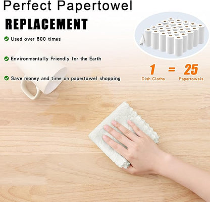 Homaxy 24 Pack Kitchen Dish Cloths (10 x 10 Inches, White), Super Soft and Absorbent Coral Velvet Dish Towels, Nonstick Oil Fast Drying Microfiber Cleaning Cloth, No Lint Household Dishcloths