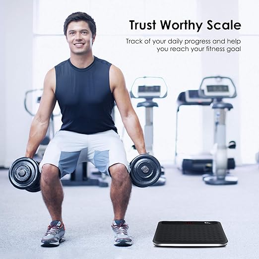 Digital Body Weight Bathroom Scale, High Precision Measurements Scales with Large Non Slip Silicone Platform and LCD Digital Display, 400lbs/180kg Capacity (Black)