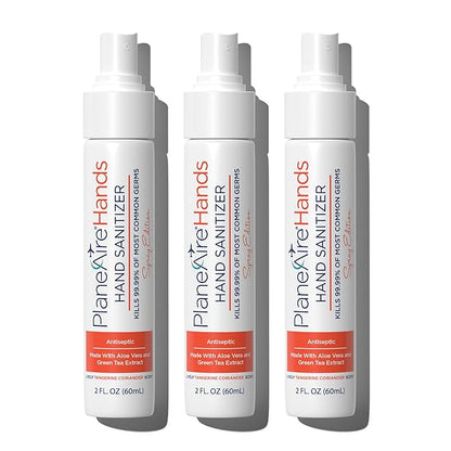 Tangerine Coriander Spray Hand Sanitizer | Travel Size | Hydrate & Cleanse | Made with Aloe Vera & Essential Oils | Green Tea Extract | Scented Travel Hand Sanitizer | Hand Sanitizer Spray | 3-Pack