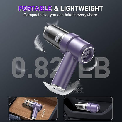 KMM Handheld Car Vacuum Cleaner, 11000PA Vacuum Cleaner & Air Duster, 120W High Power Vacuum Portable Cordless, Hand Held Vacuum Rechargeable with Multi-Nozzles & LED Light for Home, Car, Office