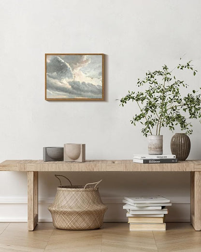 InSimSea Framed Canvas Wall Art Vintage Decor, Study of Clouds Oil Painting Wall Prints, Home Decor Wall Art for Farmhouse Office Bathroom Decor, 11"x14"