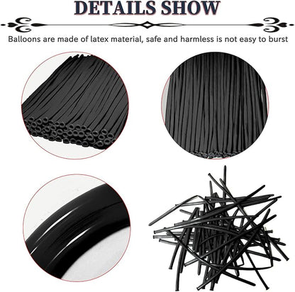 Black Long Balloons Premium 260 Twisting Balloons Animals Magic for Birthday Kids Wedding Party Supply 100pcs