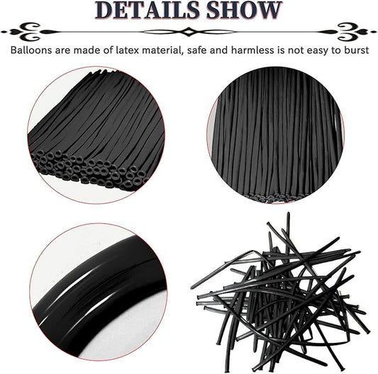 Black Long Balloons Premium 260 Twisting Balloons Animals Magic for Birthday Kids Wedding Party Supply 100pcs