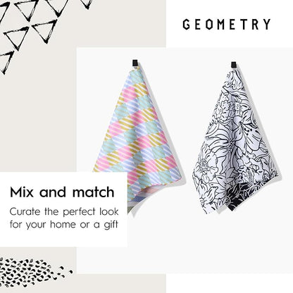 GEOMETRY Spring Kitchen Towels - Double Sided, Quick Dry Microfiber Cloth - Spring & Summer Dish Towels for Kitchen Drying - Premium Quick Dry Towel - Bubbling, 18" x 30" - 1-Pack