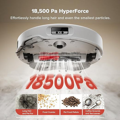 roborock Qrevo Curv Robot Vacuum and Mop, 18,500Pa Suction, Zero-Tangling, AdaptiLift Chassis, FlexiArm Technology, Hot Water Mop Washing & Dock Self Cleaning, Al Obstacle Recognition