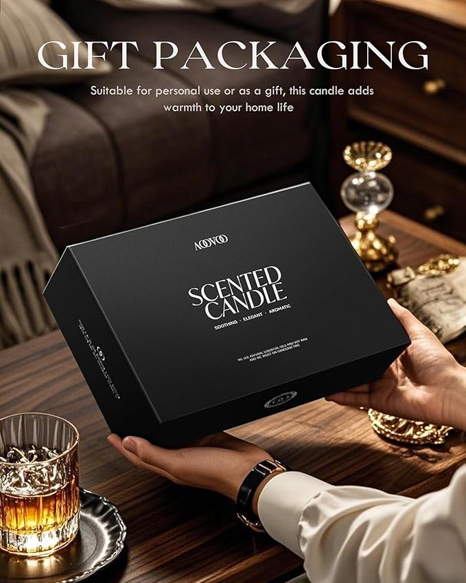 AOOVOO Scented Candles Set - 6 Pack Men Candles for Home Scented, 42 oz Soy Wax, 300 Hour Long Lasting Candle, Soy Candle Gifts Set for Men, Birthday, Valentine, Christmas, Anniversary Present