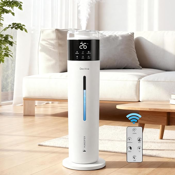 Large Humidifier for Bedroom, 8L/2.1Gal Ultrasonic Cool Mist, Remote control,Easy Clean with 350ML/H Large Mist Speed, Suitable for Kids Room Plant Yoga Study Room Office