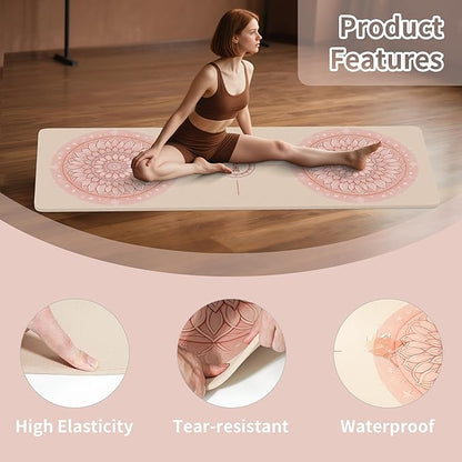 HAHE Yoga Mat Thick (8MM,1/3"), Eco-Friendly POE Non Slip Yoga Mat, High Rebound & Shock Absorption, Anti-Tear & Sweat-Resistant for Yoga, Fitness, Home, Workouts, Large Pilates Mats 72"x24" with Carrying Strap