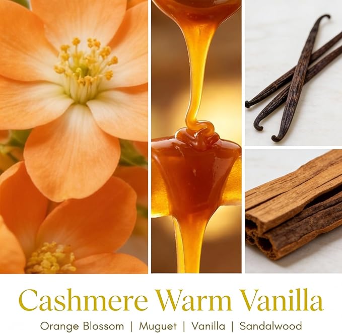 HomeLights Scented Candles for Women & Men, 18oz Candle Jars Aromatherapy 4-Wick Candle, Ideal for Industrial Chic Home Decor and Gifts, Cashmere Warm Vanilla