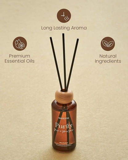 M&SENSE Ginger Ylang Ylang Scent Diffuser: 6.3 fl oz Lime & Lemon Aroma Set with Light & Subtle Fragrance, Long-Lasting Non-Toxic Natural Essential Oil Diffuser for Office Shelf Decor Small Spaces ﻿