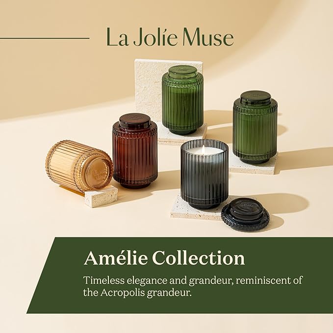 LA JOLIE MUSE Pomegranate & Pine Candle, Candles for Home Scented, Holiday Candle Gifts for Women&Men, Natural Soy Candles, Luxury Jar Candle, 11oz
