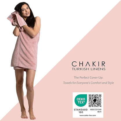 Chakir Turkish Linens Luxury Spa and Hotel Quality Premium Turkish Cotton 6-Piece Towel Set (2 x Bath Towels, 2 x Hand Towels, 2 x Washcloths)