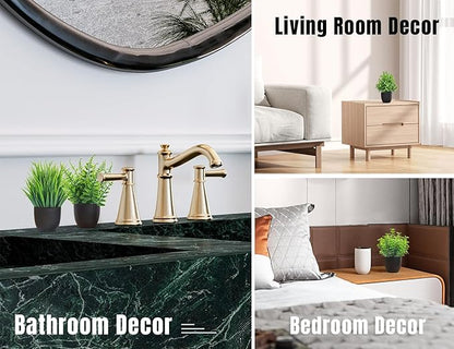 Der Rose Fake Plants 4 Packs Artificial Plants Small Faux Plants Black Bathroom Accessories for Halloween Bathroom Home Kitchen Coffee Table Office Desk Decor Indoor