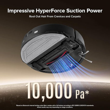 roborock Q10 X5+ Robot Vacuum and Mop, Self-Emptying, Hands-Free Cleaning for up to 7-10 Weeks, 10,000Pa Suction, Obstacle Avoidance, LiDAR Navigation, No-Go Zones, Black