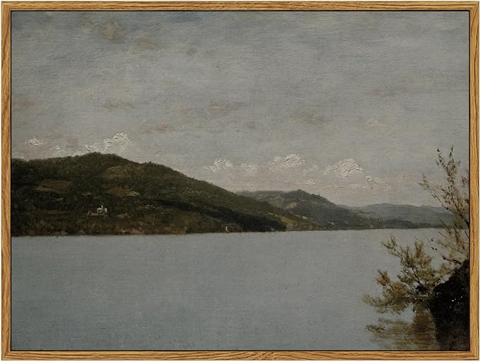 InSimSea Framed Canvas Wall Art Vintage Decor, Classical Landscape Paintings Artwork, Vintage Nature Decor, Retro Wall Decoration for Bedroom Living Room Bathroom, 12"x16"