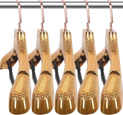 DEDU Suit Hangers for Men 15 Pack, Rose Gold Coat Hangers Extra Wide Non Slip Width 17.7", Thick Plastic with Pants Bar & Metal Hook