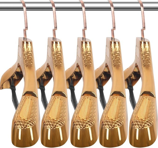 DEDU Suit Hangers for Men 15 Pack, Rose Gold Coat Hangers Extra Wide Non Slip Width 17.7", Thick Plastic with Pants Bar & Metal Hook