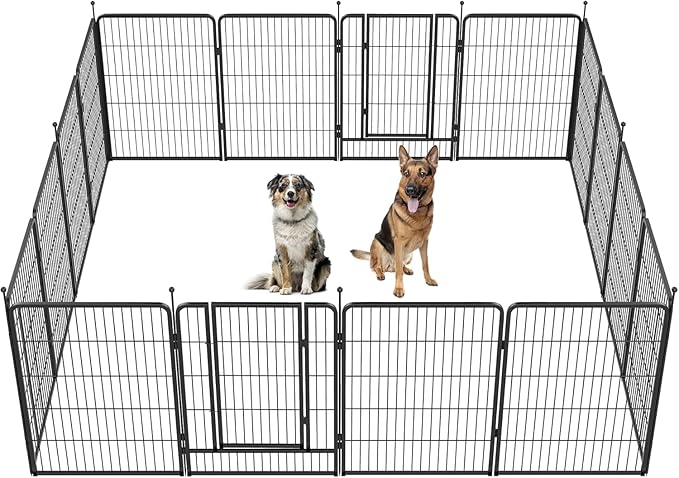 FXW Instant Unleashed Dog Playpen, Portable Pet Fence for Outdoor, RV Trips, and Camping, 40 inch, 16 Panels for Medium and Large Dogs with RV Step Grid│Patented