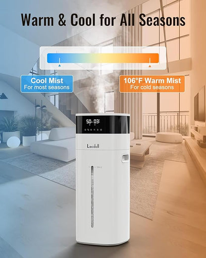 Cool and Warm Mist Humidifier Large Room, 5.3Gal/20L Humidifiers for Home 2500 sq ft, Air Humidifiers for Bedroom with Diffuser&Extended Tube, Whole House Humidifiers for Nursery Baby Plants