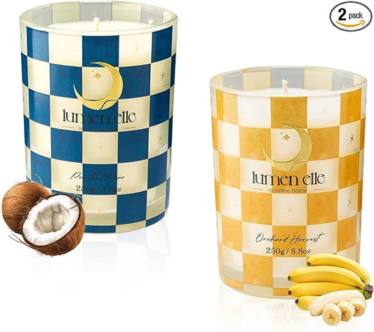Winter Candle Gift Set for Women (2-Pack) - Gourmand, Fruity & Sweet Scented Soy Wax Candles, Clean Burning, Eco-Friendly, Cozy Home Decor Gift (8.8 oz Each) (Joyride Set No. 05)