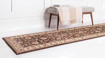 Rugs.com Aditi Collection Rug – 2' 7 x 10' Runner Brown Low Rug Perfect for Living Rooms, Large Dining Rooms, Open Floorplans