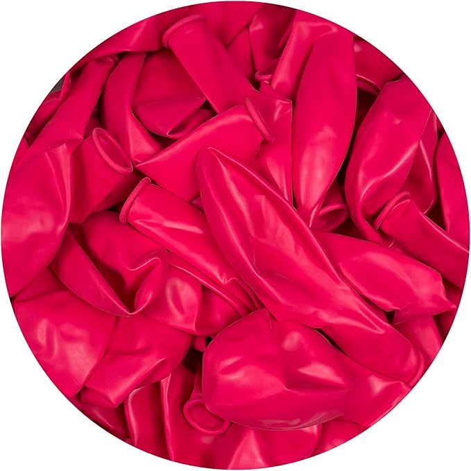 Fuchsia Balloons 100 Pack, 12 Inch Hot Pink Latex Balloons For Birthdays, Weddings, Baby Showers, Holidays