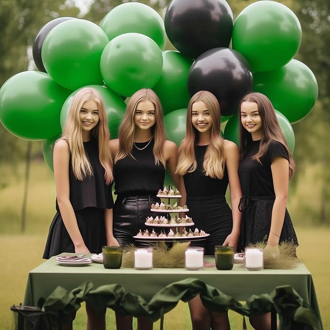 130PCS Green Balloons, Latex Balloons Different Sizes 18/12/10/5 Inch, Helium Balloons with Ribbon, Party Balloon Set for Birthday Wedding Graduation Anniversary Baby Shower Decorations.