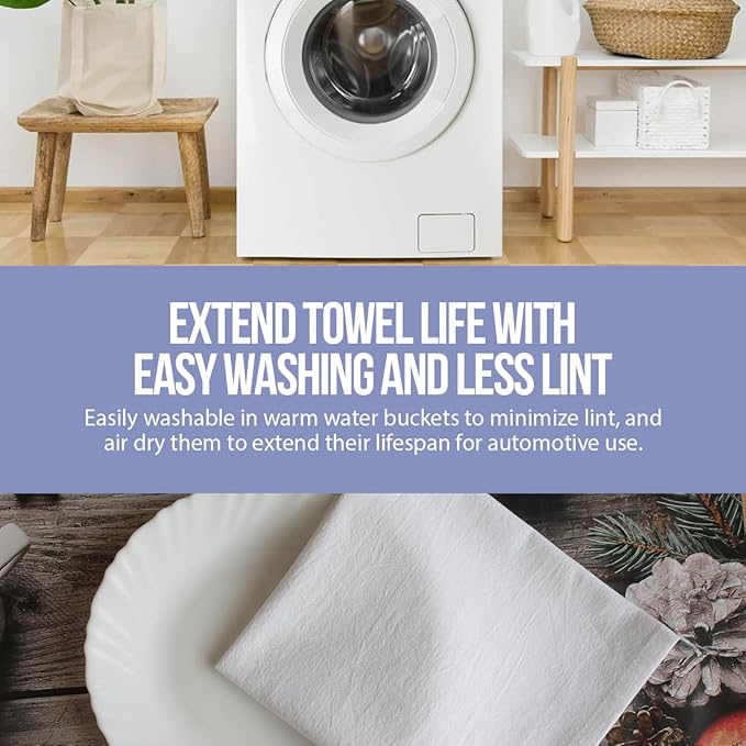WHITEWRAP Flour Sack Towels| Tea Towel for Crafts| Kitchen Dish Cotton Blank Towel for Embroidery|Baking Bread Proofing Linen Cover| Thick Absorbent Quick Dry| 4 Pack 33"X38" White