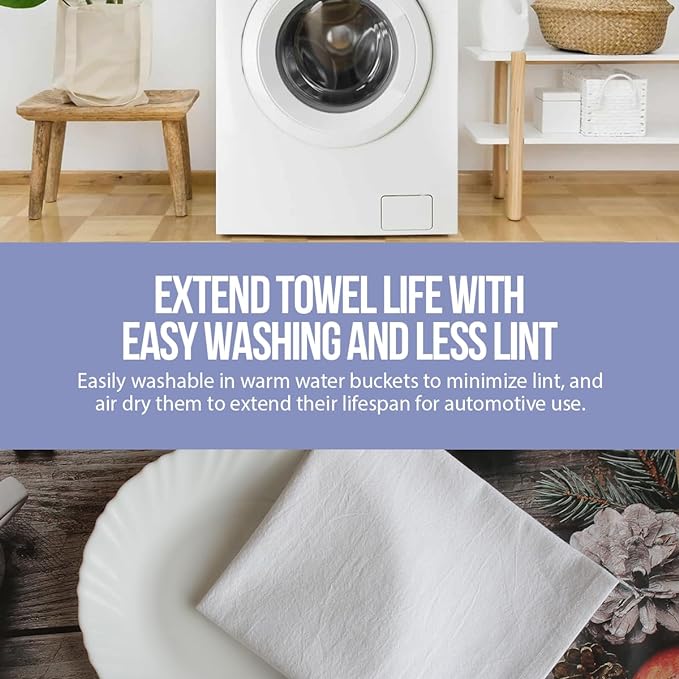 WHITEWRAP Flour Sack Towels| Tea Towel for Crafts| Kitchen Dish Cotton Blank Towel for Embroidery|Baking Bread Proofing Linen Cover| Thick Absorbent Quick Dry| 2 Pack 33"X38" White