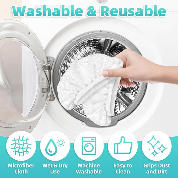 12 Pack Microfiber Cloth for Handheld Steam Shot, Steam Cleaner Accessories, Reusable Washable Steam Mop Pads Compatible with Bissell Steam Shot, Wagner, McCulloch