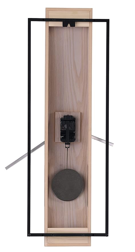 Howard Miller Harwood III Wall Clock, Gray Finish Analog Display Battery-Powered Quartz Movement, Black Pendulum Bob Battery Powered Wall Mount Best for Home Decor, Office & Dinning Room